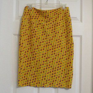 Lularoe Cassie Pencil Skirt Yellow High Waist Adjustable Length Stretch
